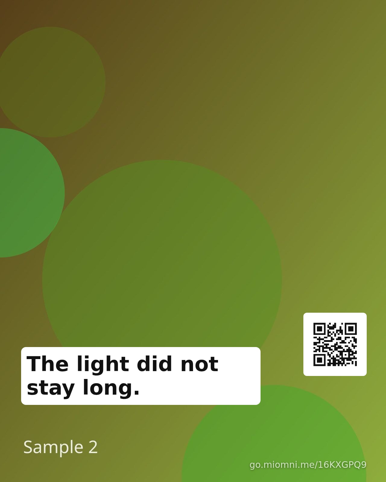 The light did not stay long.