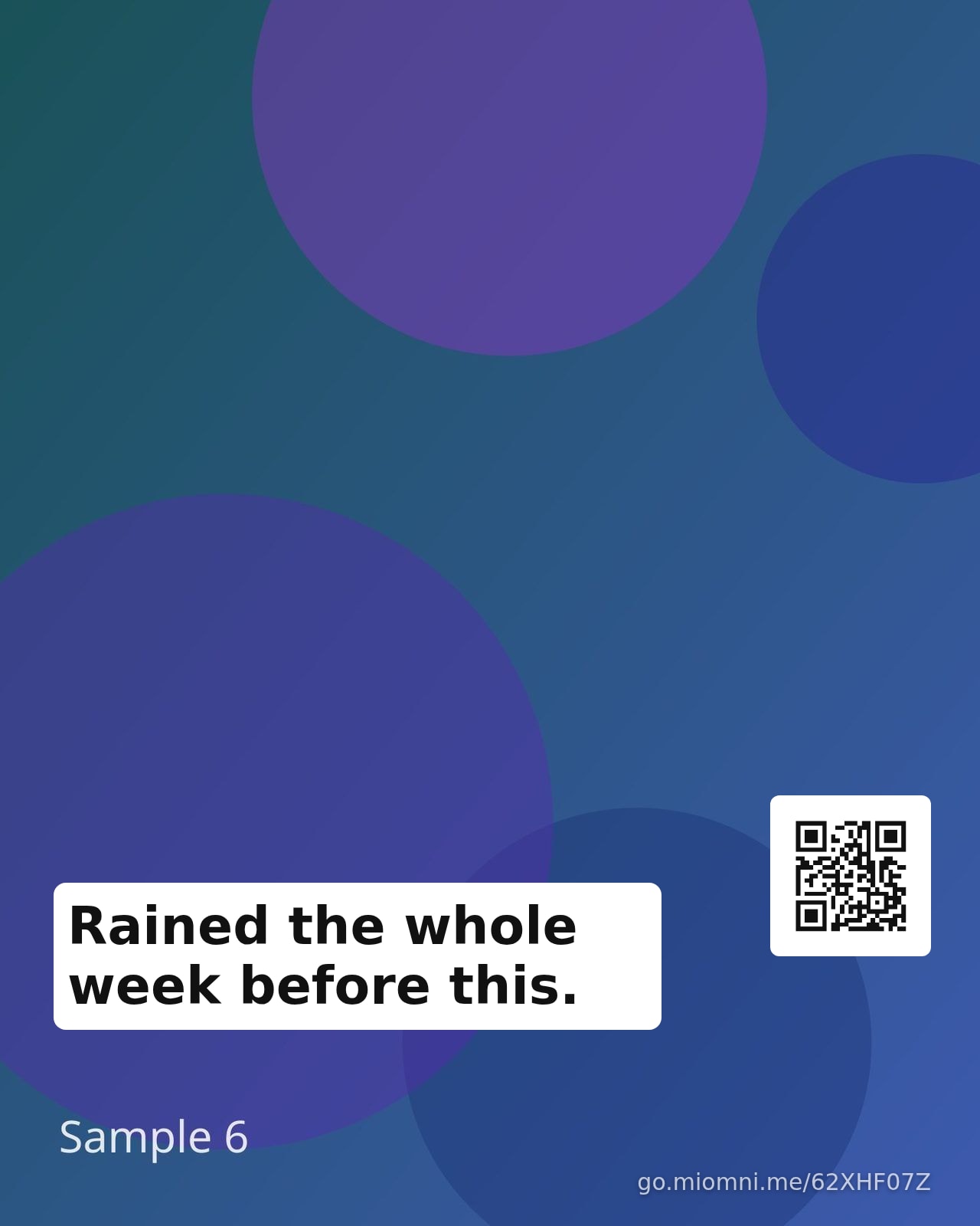 Rained the whole week before this.